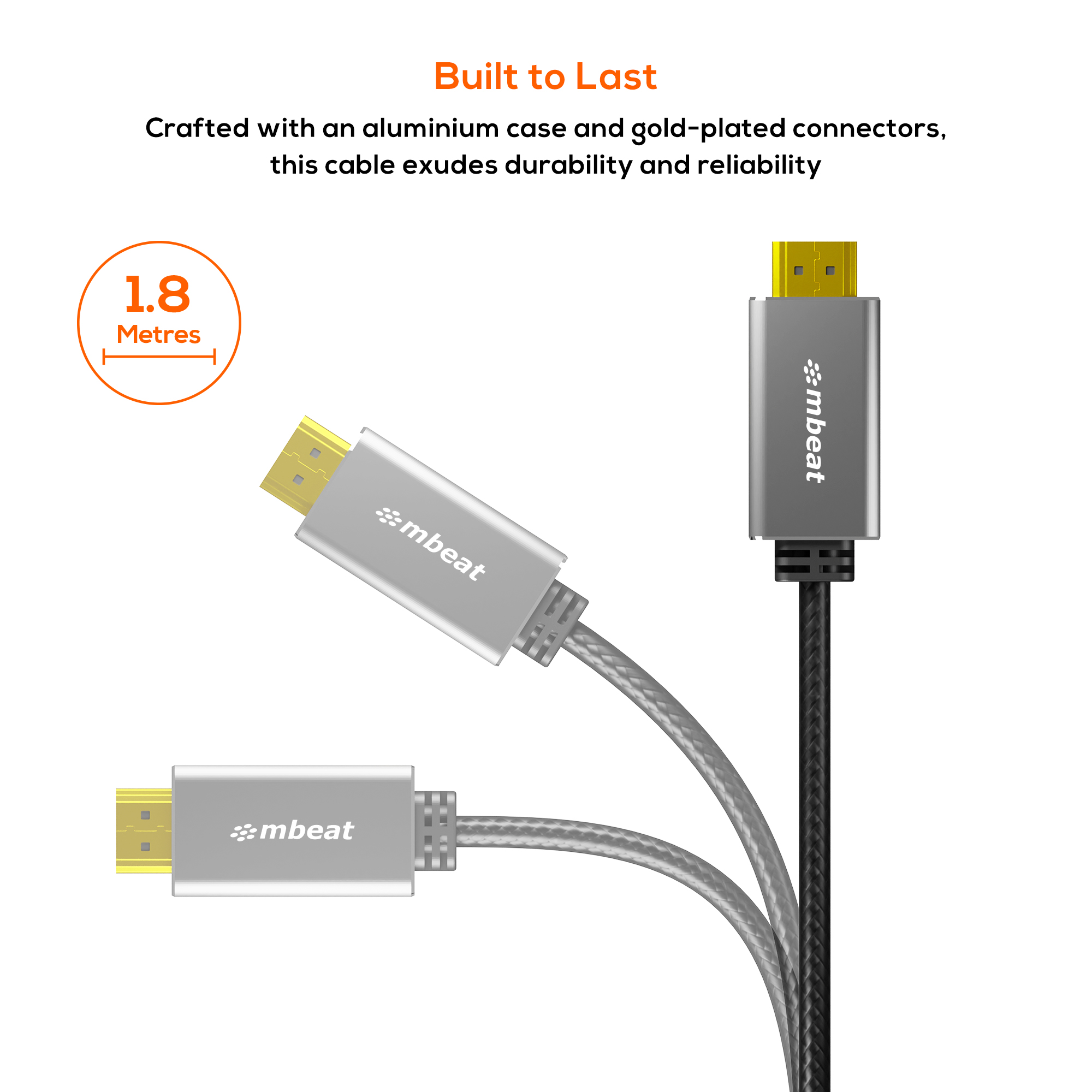 A large marketing image providing additional information about the product mbeat Tough Link HDMI to DVI Cable - 1.8m - Additional alt info not provided